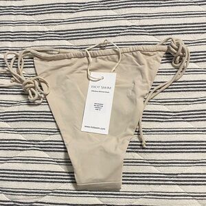 Riot Swim Beige Bixi Tie-Side Bikini Bottom NWT.